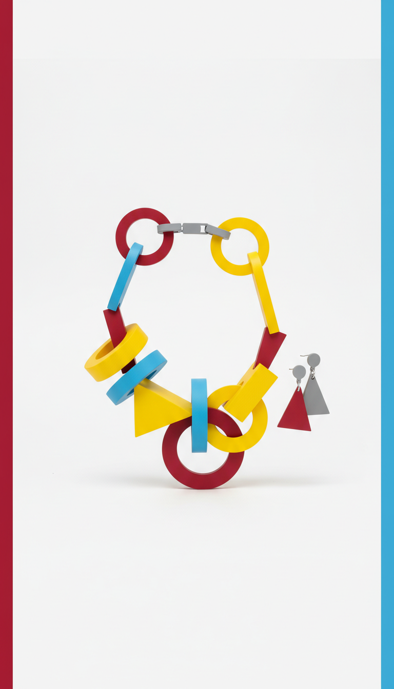 Modular acrylic jewelry set with interchangeable shapes