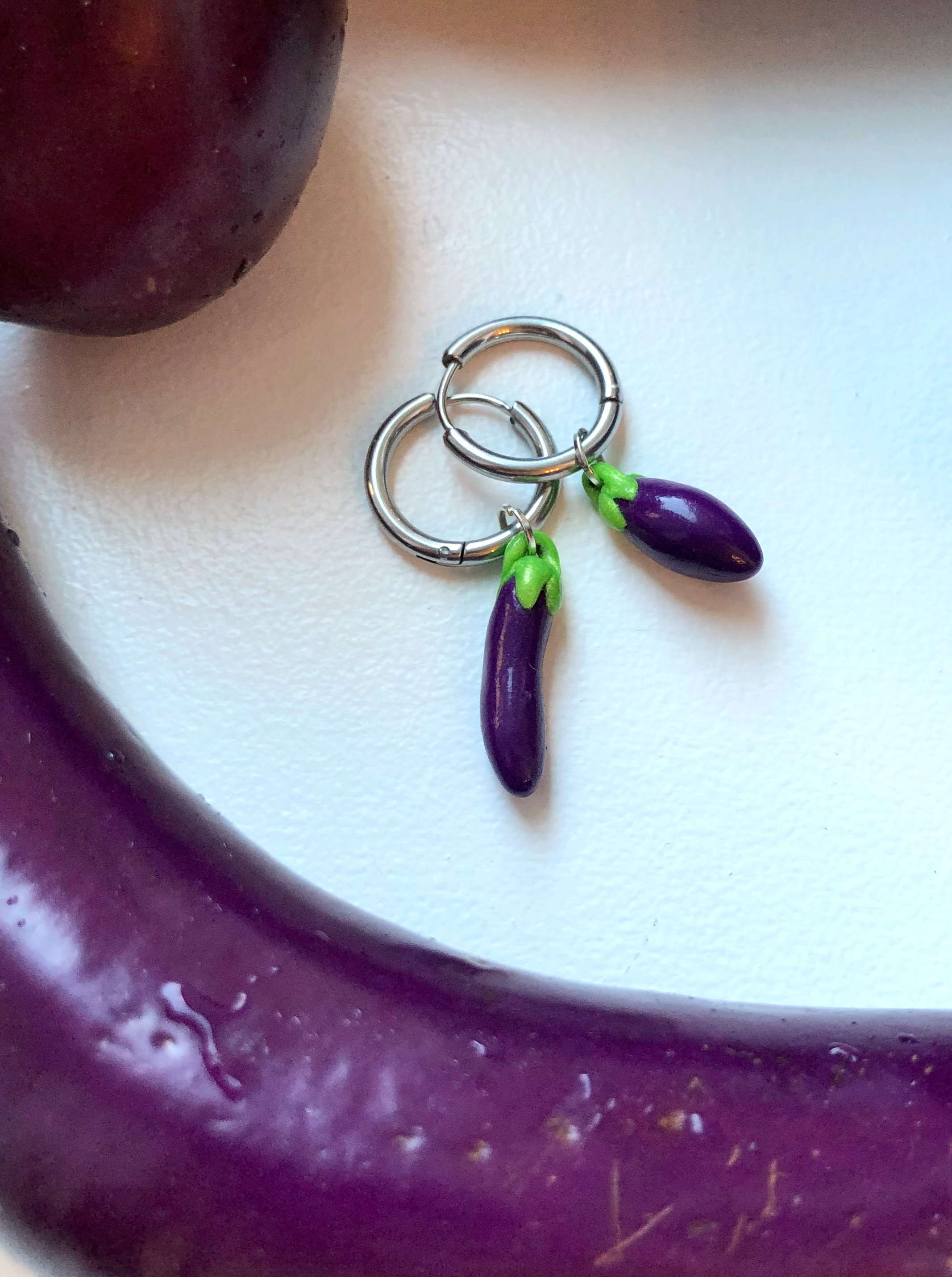 eggplant earrings